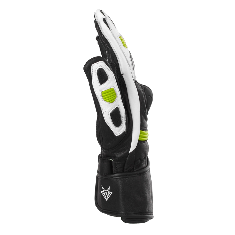 Gants de moto RSA Gappa 2 noir-blanc-jaune fluo