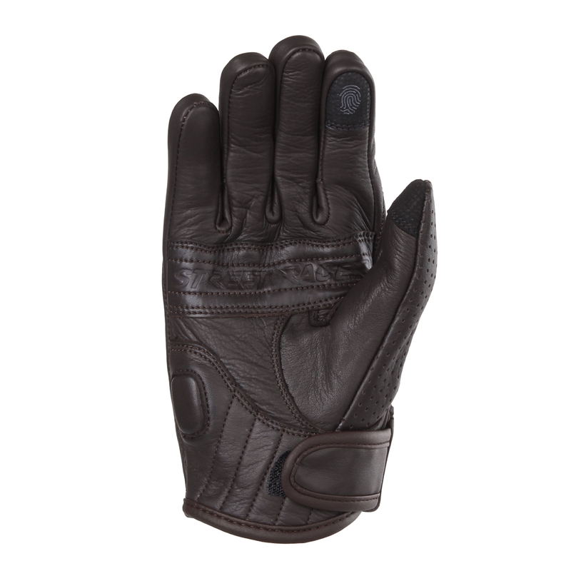 Gants moto Street Racer Striker 2 marron perforé