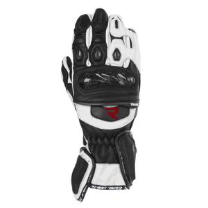 Gants de moto Street Racer Virus 2 noir et blanc