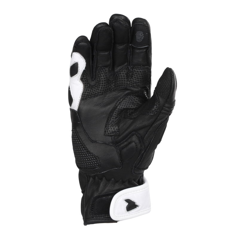 Gants de moto Street Racer STR noir et blanc