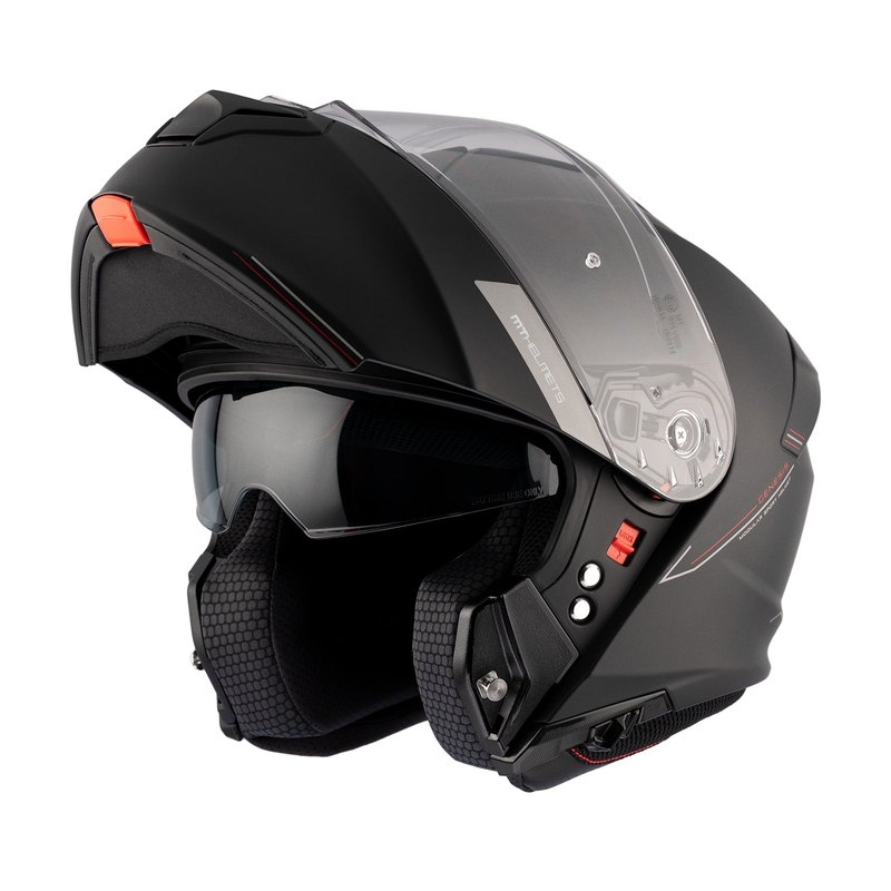 MT Genesis SV Solid A1 noir mat casque de moto à visière relevable