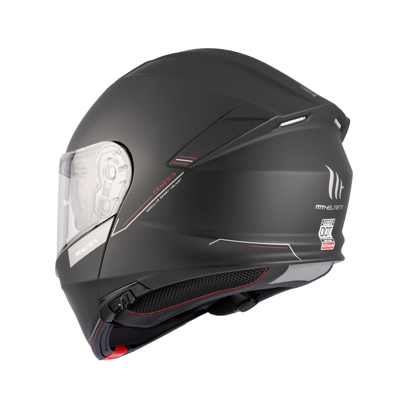 MT Genesis SV Solid A1 noir mat casque de moto à visière relevable