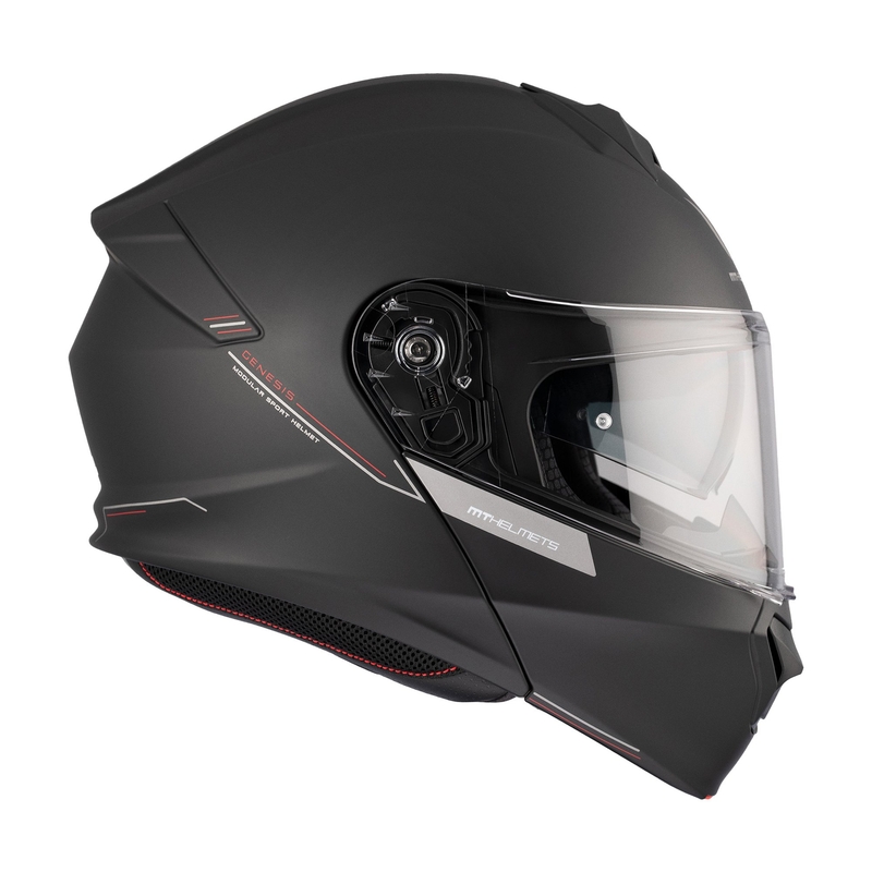MT Genesis SV Solid A1 noir mat casque de moto à visière relevable
