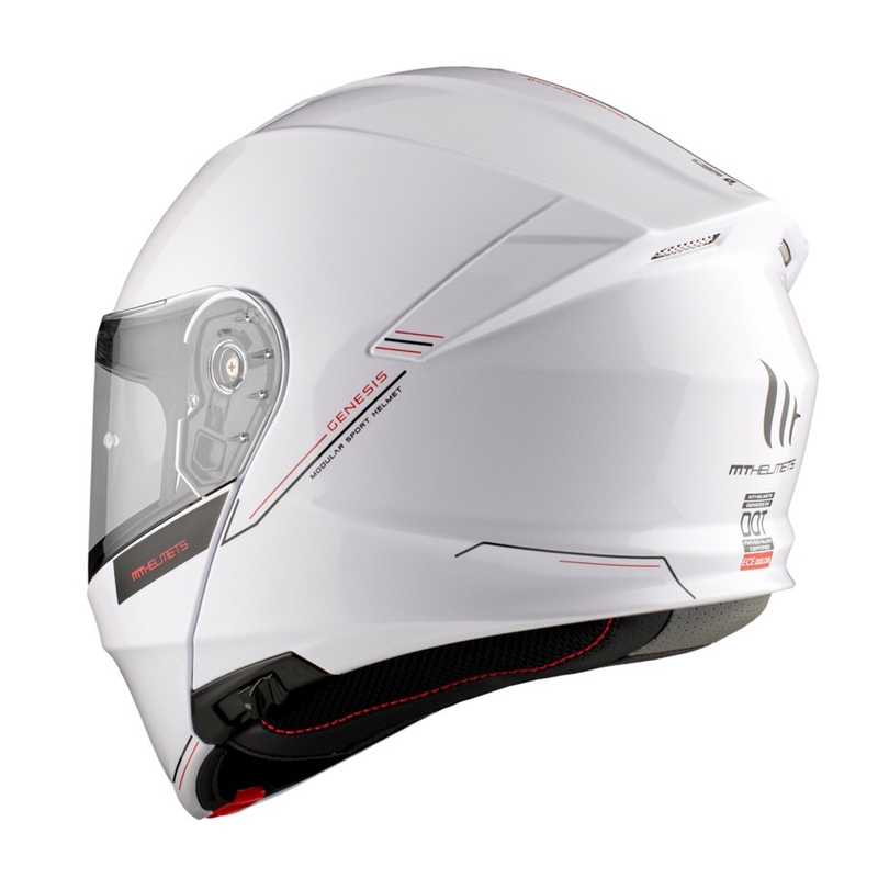 MT Genesis SV Solid A0 casque moto blanc brillant