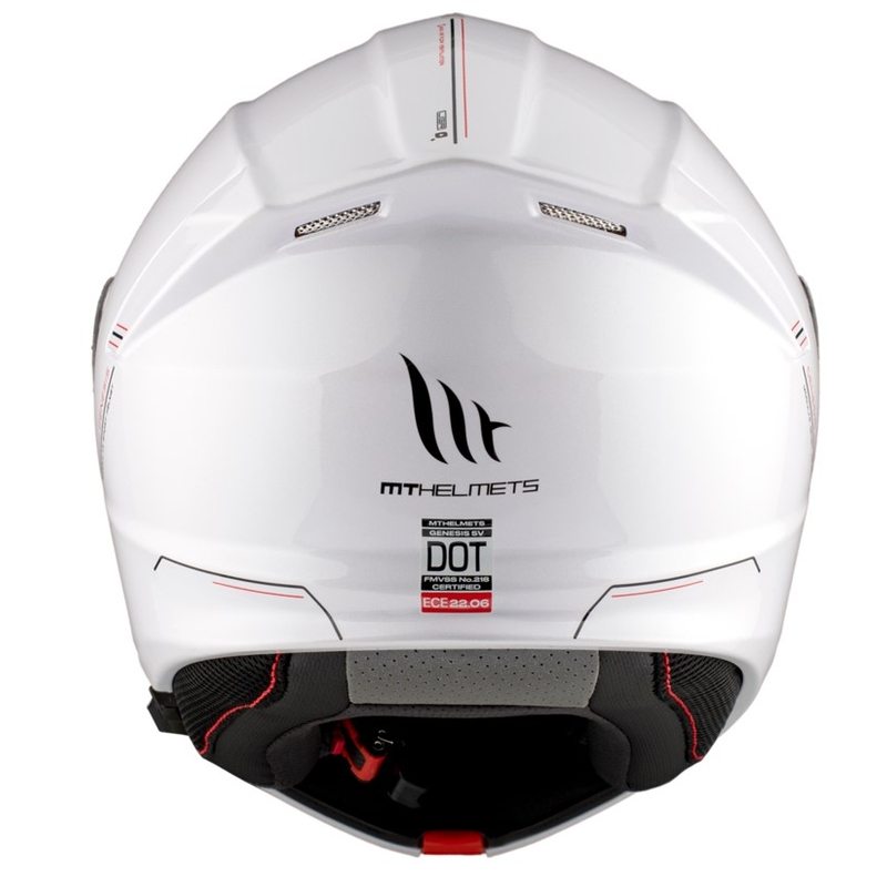 MT Genesis SV Solid A0 casque moto blanc brillant