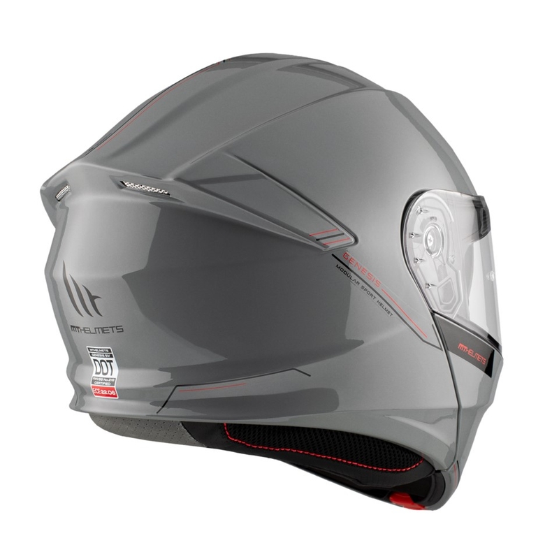 Casque de moto modulable MT Genesis SV Solid A12 gris brillant