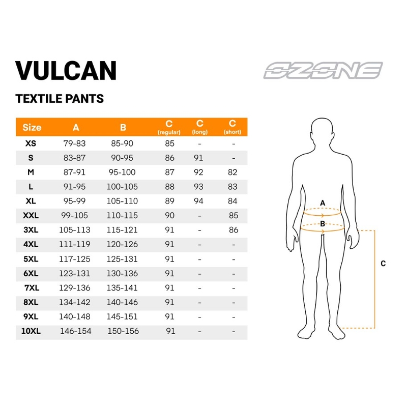 Pantalon de moto Ozone Vulcan Black Extended