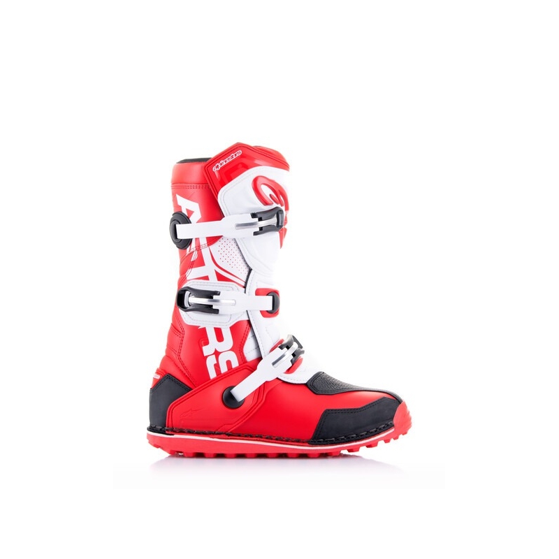 Bottes de moto Alpinestars Tech Trial blanc-rouge-noir