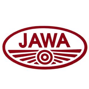 Autocollant JAWA avec bordure rouge