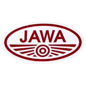 Autocollant JAWA avec bordure blanche