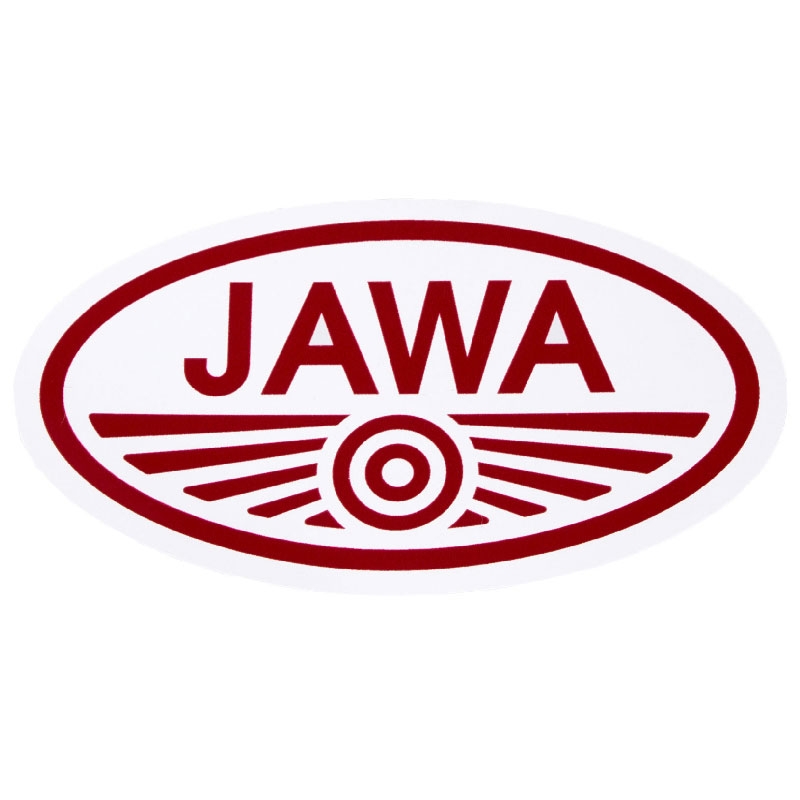 Autocollant JAWA avec bordure blanche