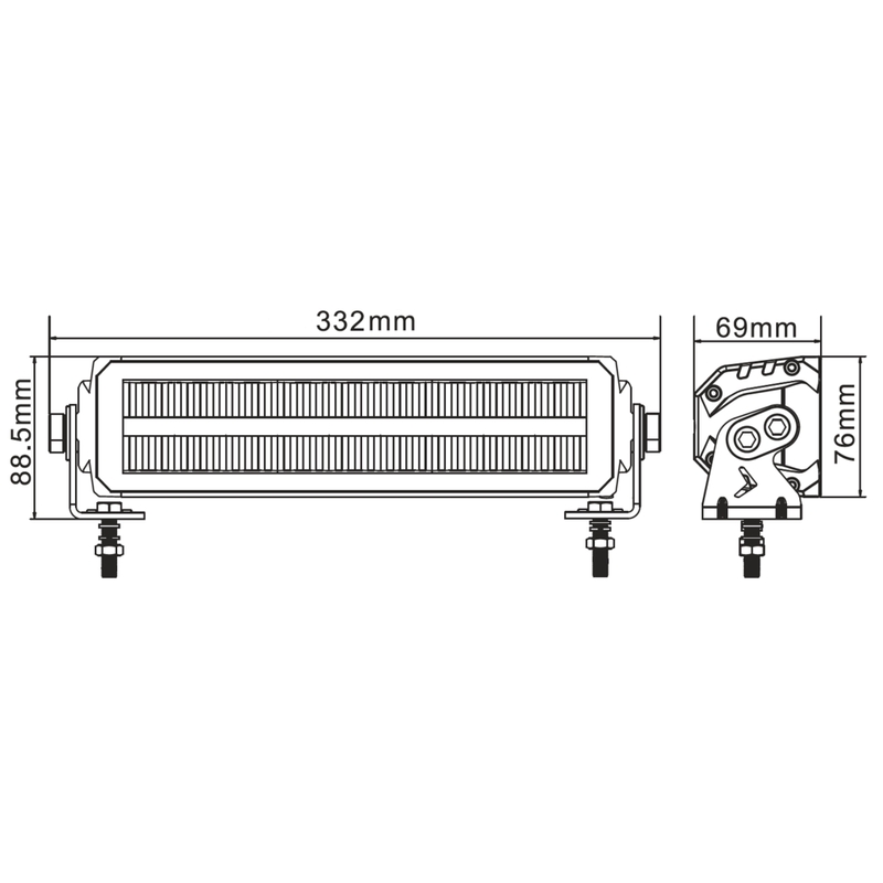 Rampe d'éclairage LED SHARK BARRE D'ÉCLAIRAGE LED EU HOMOLOGUÉE OSRAM 12", 60W