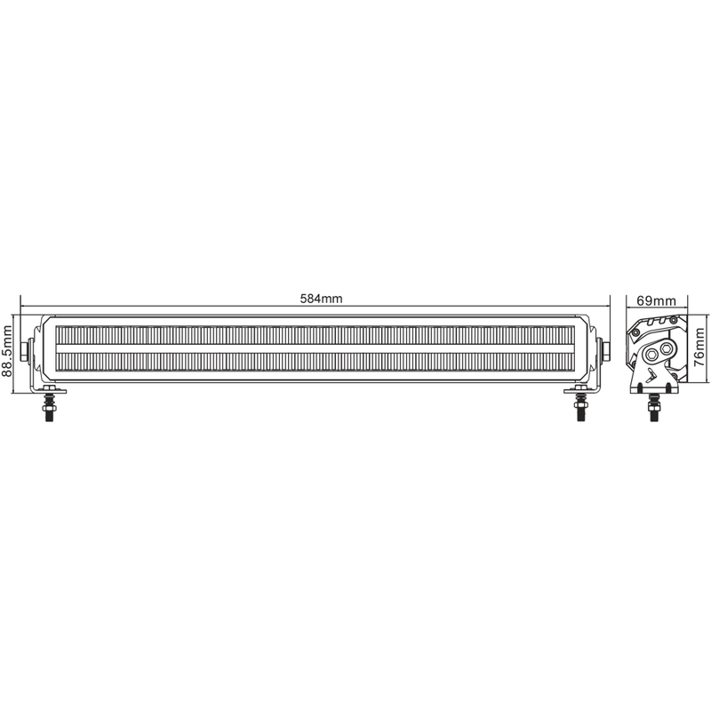 BARRE LUMINEUSE SHARK LED HOMOLOGUÉE EU OSRAM 22", 108W