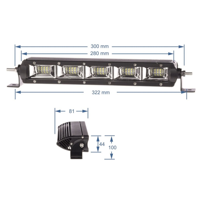 Rampe d'éclairage à LED Barre d'éclairage à LED SHARK, ETI LED, 11", 50W