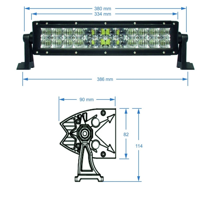 Rampe d'éclairage LED BARRE D'ÉCLAIRAGE LED SHARK,5D,13.5",72W
