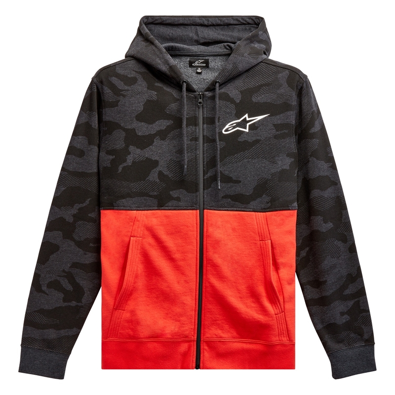 Alpinestars Camo Block Hoodie gris camo-rouge fluo