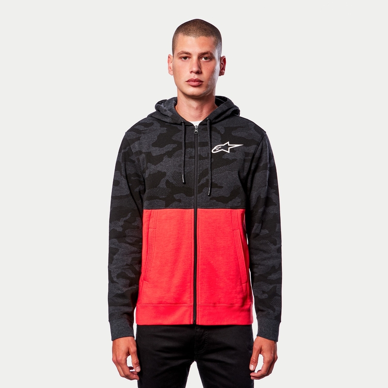 Alpinestars Camo Block Hoodie gris camo-rouge fluo