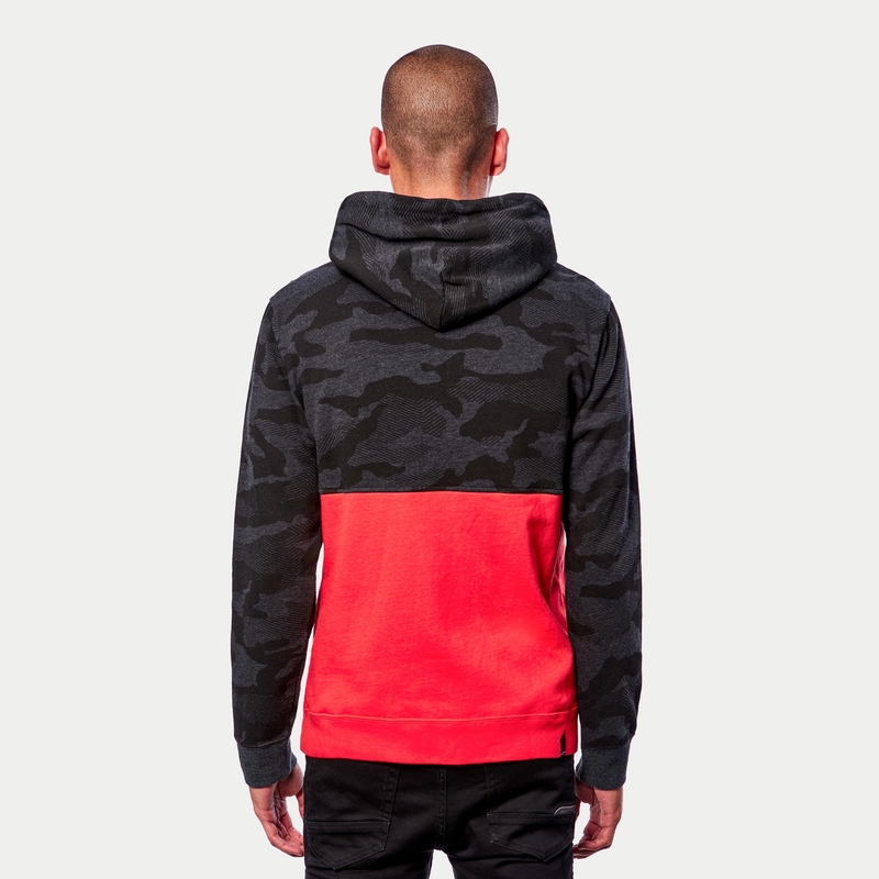 Alpinestars Camo Block Hoodie gris camo-rouge fluo