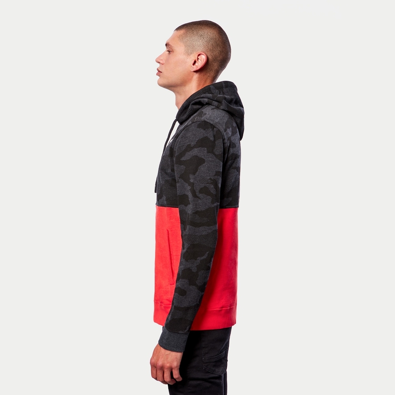 Alpinestars Camo Block Hoodie gris camo-rouge fluo