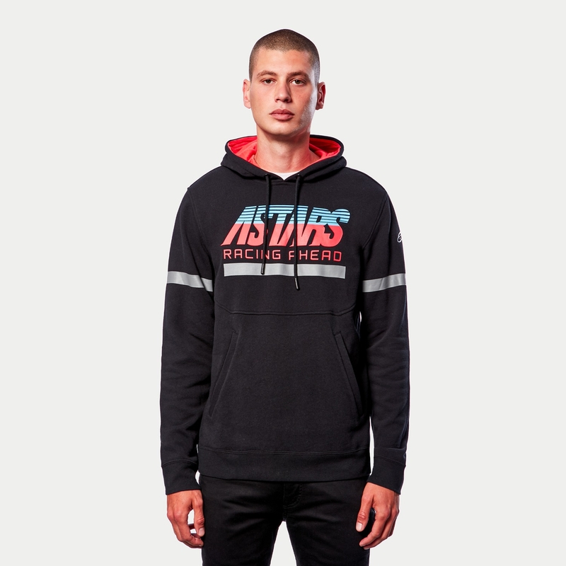 Sweat à capuche Alpinestars Club noir-rouge-bleu-gris