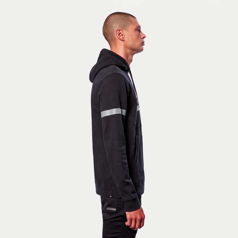 Sweat à capuche Alpinestars Club noir-rouge-bleu-gris