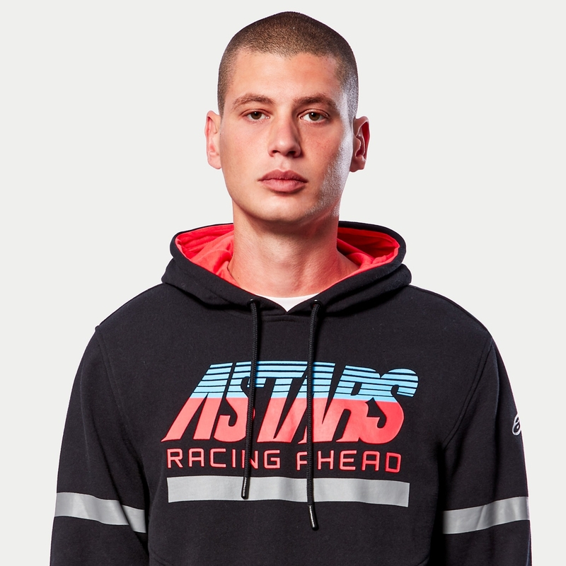 Sweat à capuche Alpinestars Club noir-rouge-bleu-gris