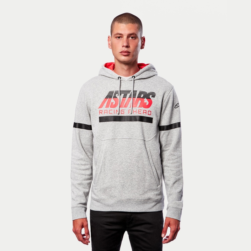 Alpinestars Club Hoodie gris-noir-rouge