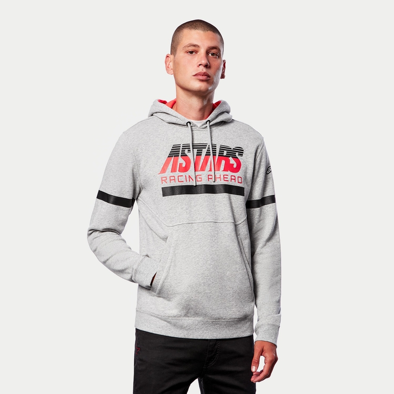 Alpinestars Club Hoodie gris-noir-rouge
