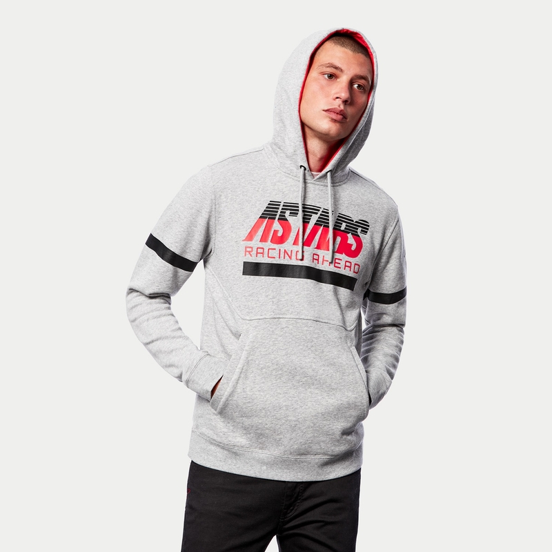 Alpinestars Club Hoodie gris-noir-rouge