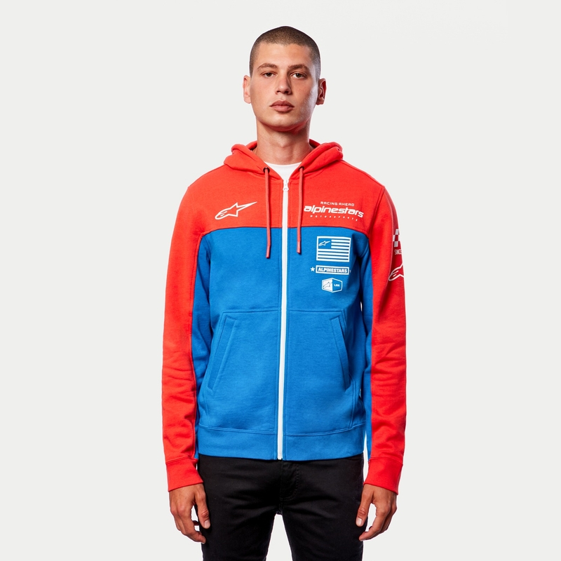 Alpinestars H Block Hoodie rouge fluo-bleu clair
