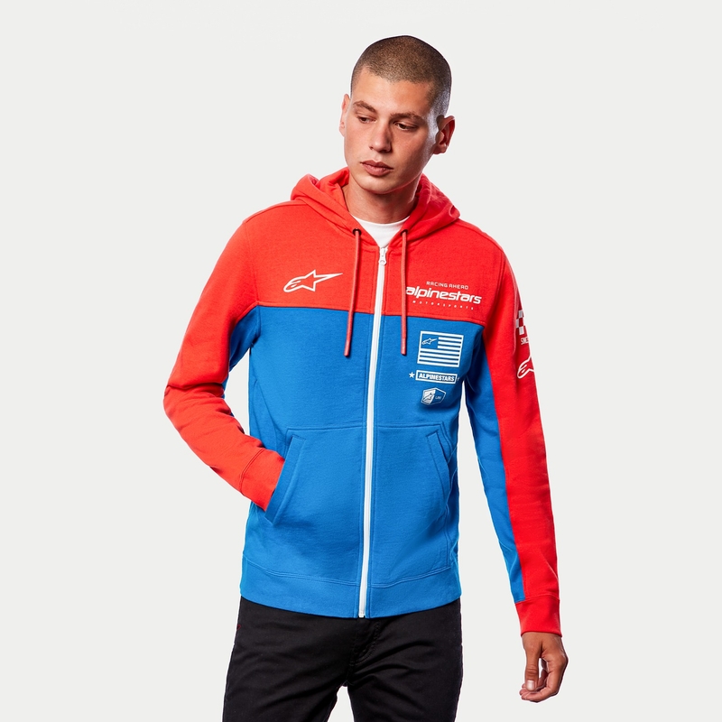 Alpinestars H Block Hoodie rouge fluo-bleu clair