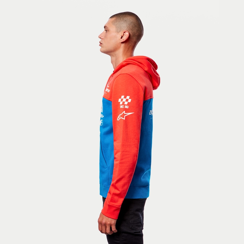 Alpinestars H Block Hoodie rouge fluo-bleu clair