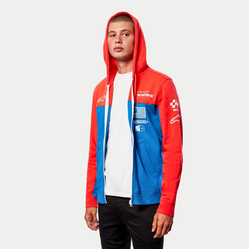 Alpinestars H Block Hoodie rouge fluo-bleu clair
