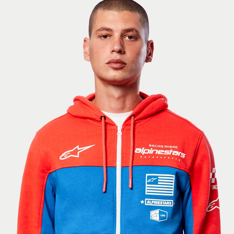 Alpinestars H Block Hoodie rouge fluo-bleu clair