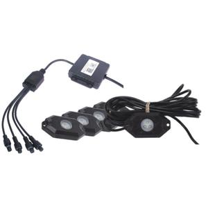 LUMIÈRE LED REQUIN, RGB, MULTICOLORE, CONTRÔLE BLUETOOTH, 4 PCS SET