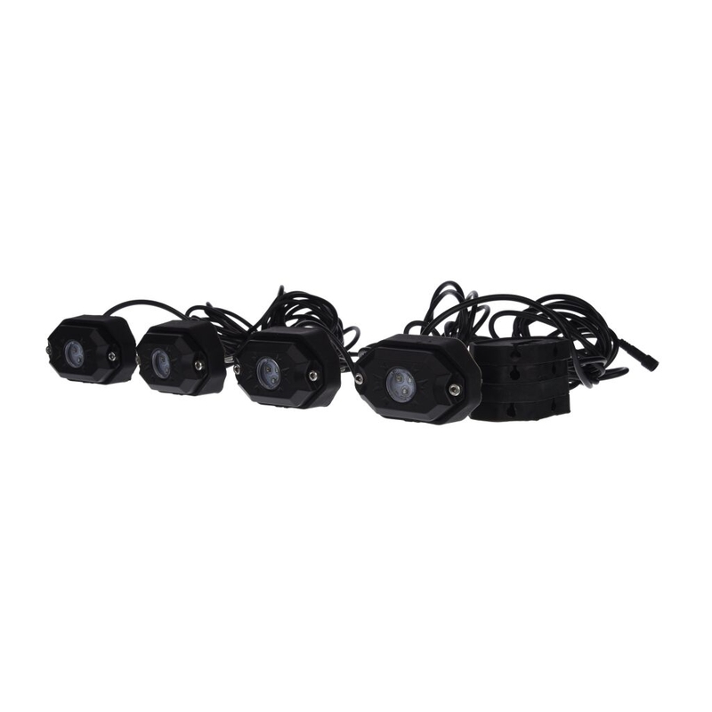 LUMIÈRE LED REQUIN, RGB, MULTICOLORE, CONTRÔLE BLUETOOTH, 4 PCS SET