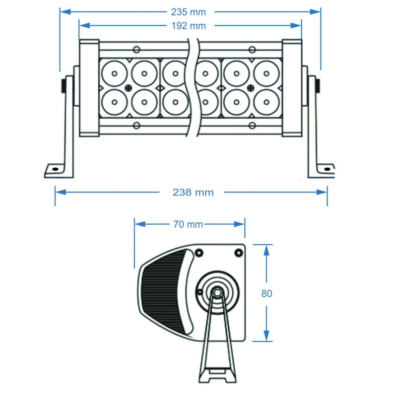 Rampe d'éclairage LED SHARK LED LIGHT BAR 7,5", 6D, 36W