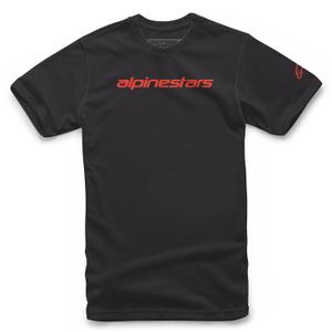 Alpinestars Linear Wordmark Tee-shirt noir et rouge fluo