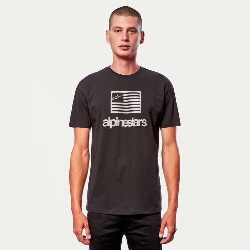 Tee-shirt Alpinestars Flag noir et blanc