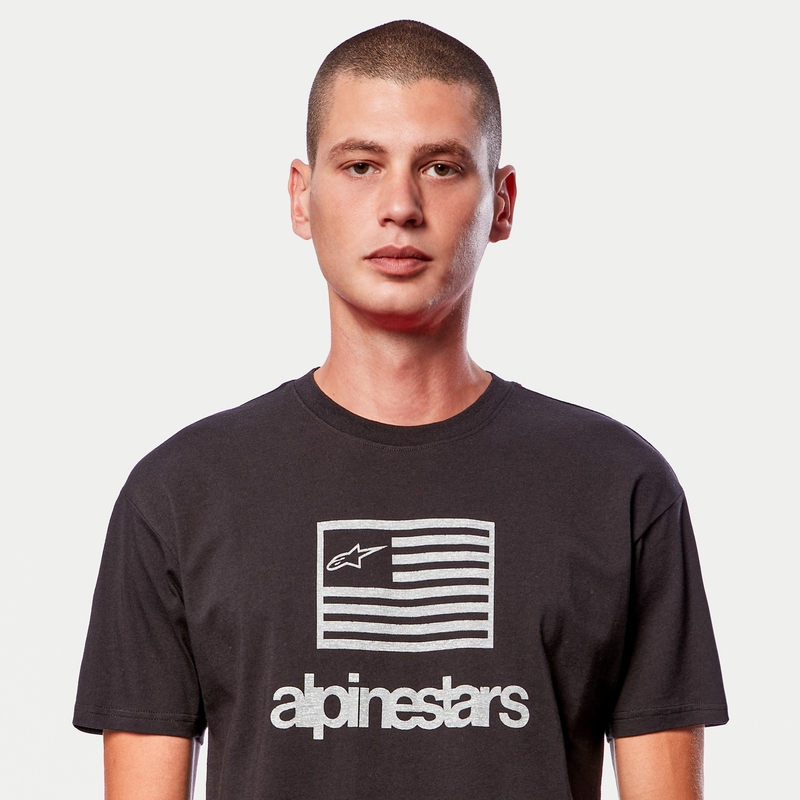 Tee-shirt Alpinestars Flag noir et blanc