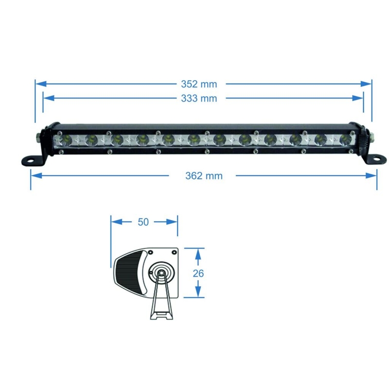 Rampe d'éclairage LED SHARK LED LIGHT BAR 13", 36W