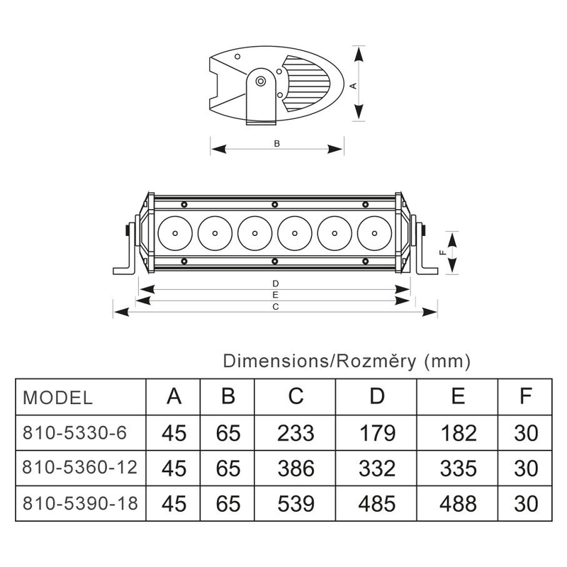 Rampe d'éclairage LED SHARK LED LIGHT BAR 13", 60W
