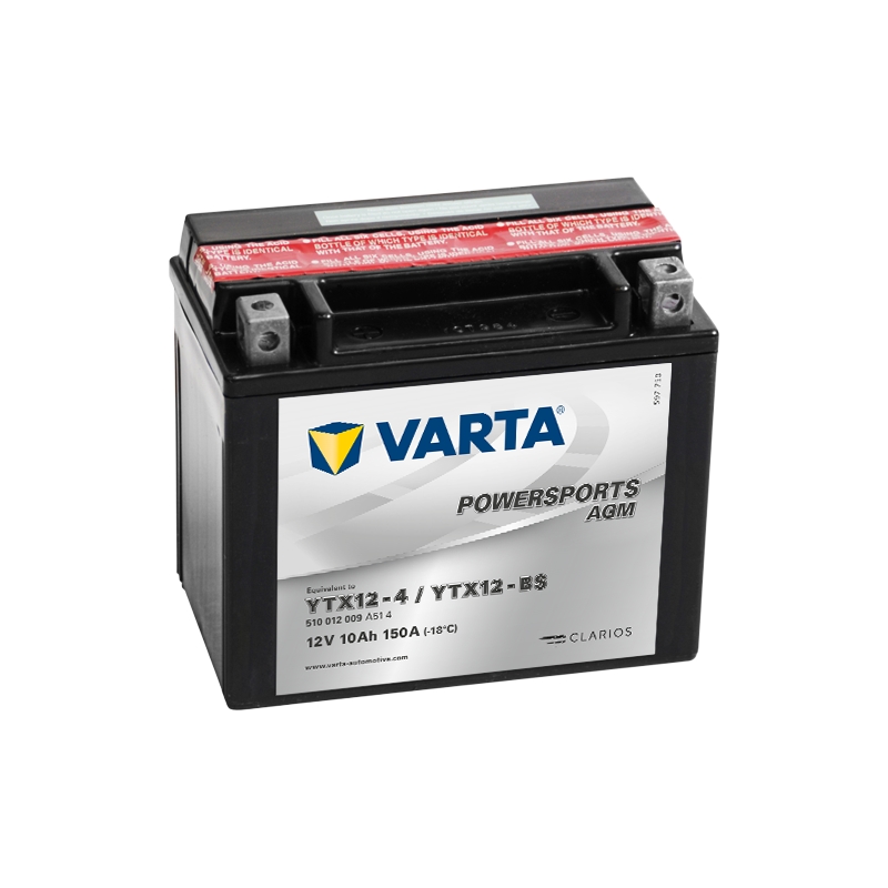Batterie VARTA 12V/10AH-MOTO LF sans entretien (YTX12-4/YTX12-BS)