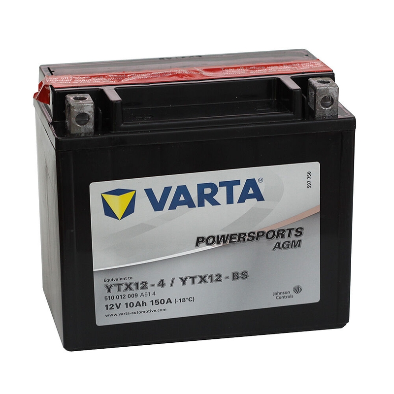 Batterie VARTA 12V/10AH-MOTO LF sans entretien (YTX12-4/YTX12-BS)