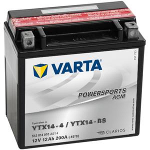 VARTA YTX14-4/YTX14-BS Batterie 12V/12Ah sans entretien