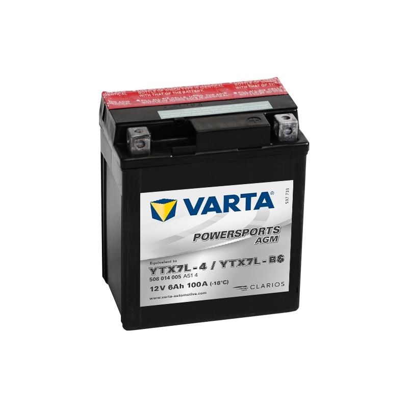 VARTA YTX7L-A/YTX7L-BS Batterie sans entretien 12V/6Ah