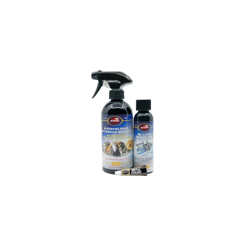 Autosol Motorcycle Waterless Cleaner and Bluing Remover Kit (Kit de nettoyage sans eau et de décapage)