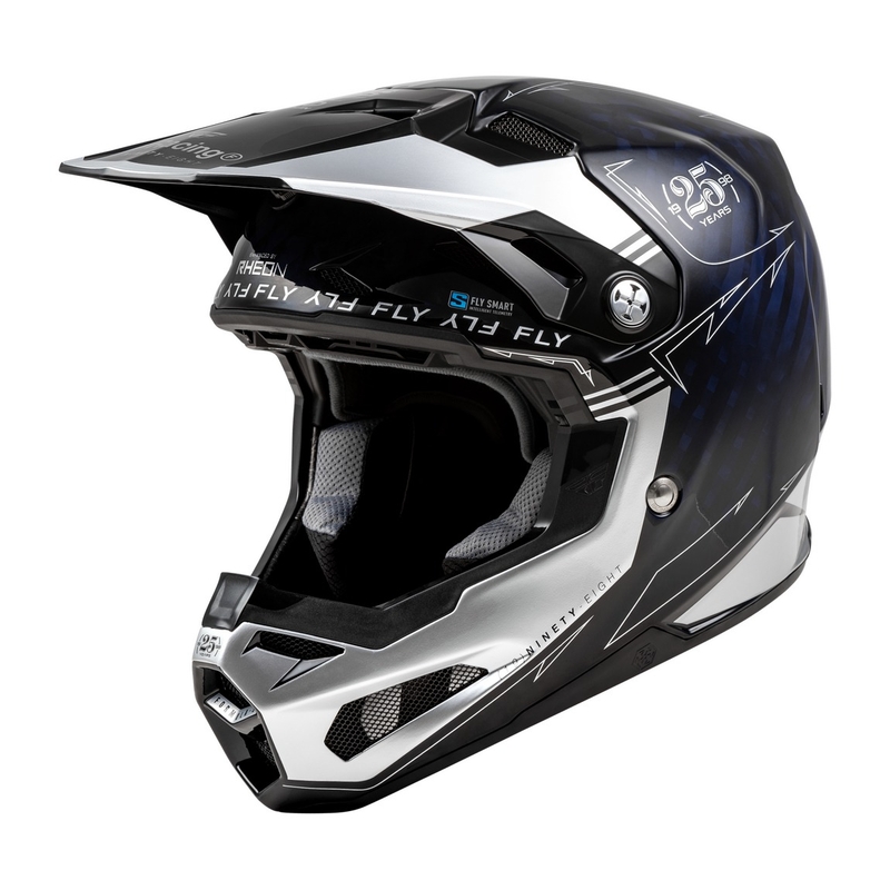 Casque de motocross FLY Racing Formula S Carbon bleu-argenté