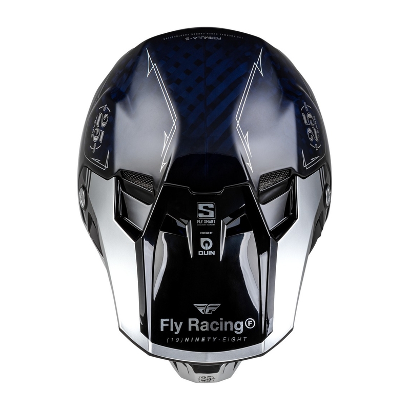 Casque de motocross FLY Racing Formula S Carbon bleu-argenté