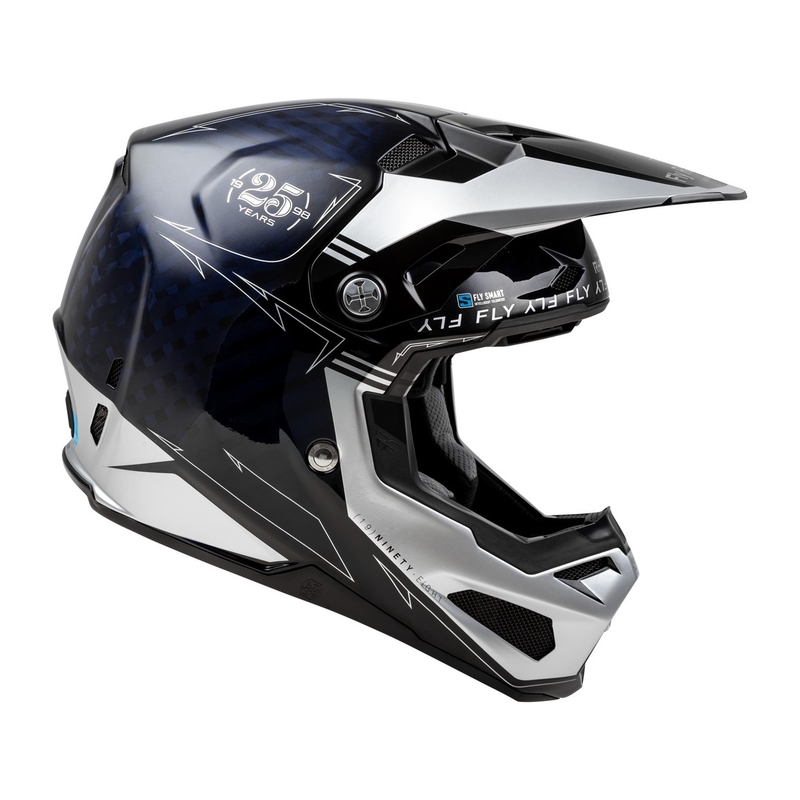 Casque de motocross FLY Racing Formula S Carbon bleu-argenté